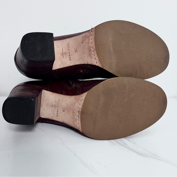 Cole Haan Grand OS Leather Bootie With Heel Buckle Brown Leather Women’s Size 7B - Picture 11 of 12